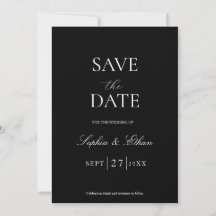 Minimalistische schwarze Save-The-Date-Hochzeitsei