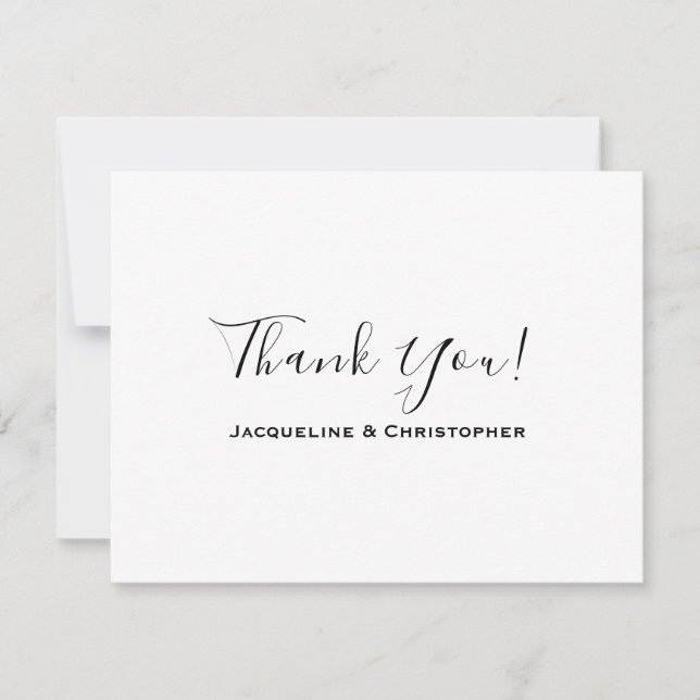 Minimalistische Schwarze Schrift Personalisierte H Dankeskarte (Vorderseite)