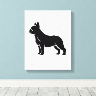 Minimalistische schwarze Silhouette Französische B Leinwanddruck