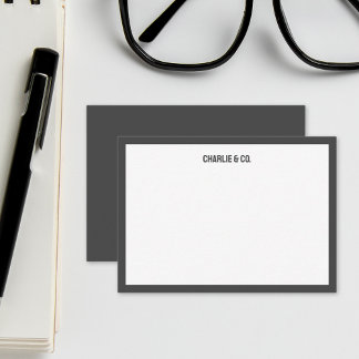 Minimalistische Schwarze Single-Grenze, personalis Mitteilungskarte
