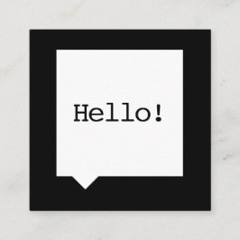 Minimalistische schwarze SpeechBubble quadratische Quadratische Visitenkarte