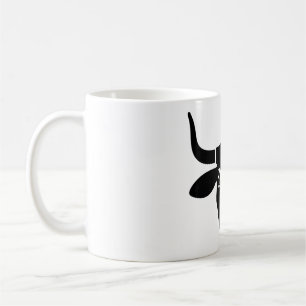 Minimalistische schwarze Stierkopf-Ochsen-Silhouet Kaffeetasse
