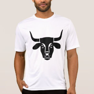 Minimalistische schwarze Stierkopf-Ochsen-Silhouet T-Shirt