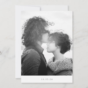 Minimalistische Schwarze Typografie Foto Hochzeit Save The Date