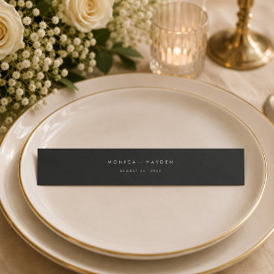 Minimalistische schwarze und goldene Hochzeitseinl Einladungsbanderole