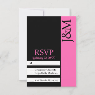 Minimalistische schwarze und hot-pinke Magenta-RSV RSVP Karte