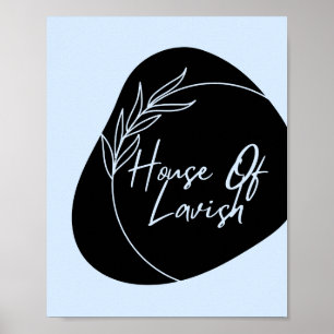 Minimalistische schwarze und pulverblaue moderne W Poster