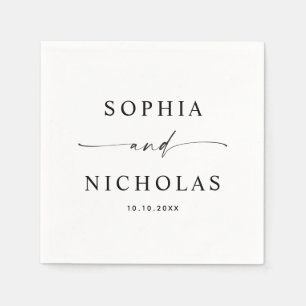 Minimalistische schwarze und weiße Hochzeit Mode Serviette