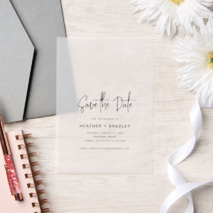 Minimalistische schwarze und weiße Hochzeit - Save