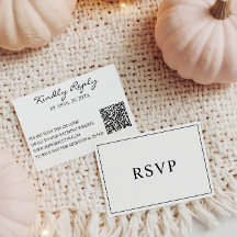 Minimalistische schwarze und weiße Hochzeits-RSVP-