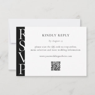 Minimalistische schwarze und weiße moderne Hochzei RSVP Karte