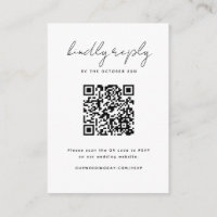 Minimalistische schwarze und weiße RSVP-Karte mit