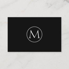 Minimalistische schwarze Visitenkarte mit Monogram