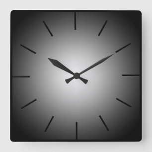Minimalistische schwarze Wandleuchte Quadratische Wanduhr