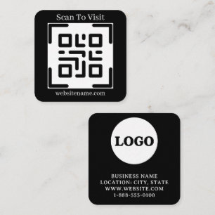Minimalistische schwarze Website-Scan-Vorlage mit Quadratische Visitenkarte