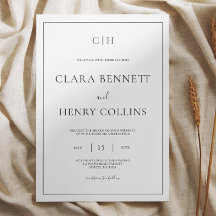 Minimalistische schwarze weiße elegante Hochzeitse