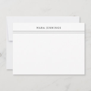 Minimalistische schwarze weiße Rand-Papeterie Mitteilungskarte