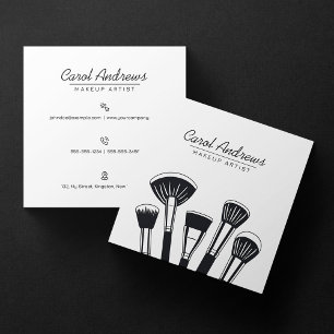 Minimalistische schwarze, weiße Wimpern Augenbraue Quadratische Visitenkarte