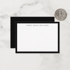 Minimalistische schwarze Zweirahmen-Name-Karte Mitteilungskarte