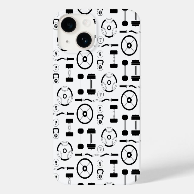 Minimalistische Schwarzgymnastikausrüstung Case-Mate iPhone 14 Hülle (Rückseite)