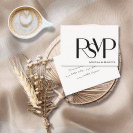 Minimalistische Schwarzweiß-RSVP-Karte RSVP Karte