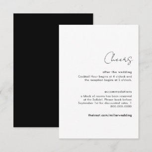 Minimalistische Schwarzweiß-Umschließkarte Einladung