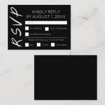 Minimalistische Schwarzweißkarte (RSVP)