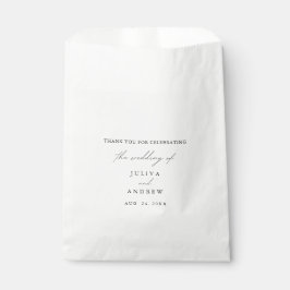 Minimalistische Schwarzweißskripthochzeit Geschenktütchen