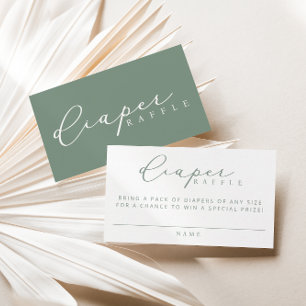 Minimalistische Script-Baby-Duschdusche Windeln Ra Platzkarte