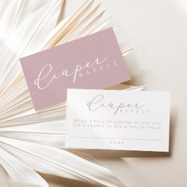 Minimalistische Script-Baby-Duschdusche Windeln Ra Platzkarte