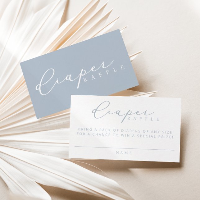 Minimalistische Script-Baby-Duschdusche Windeln Ra Platzkarte (Von Creator hochgeladen)