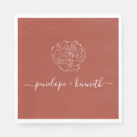 Minimalistische Script-Blume Boho Terracotta Weddi