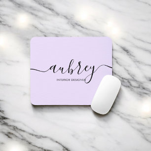 Minimalistische Script Calligraphy Light Lila Mousepad