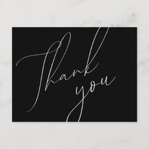Minimalistische Script-Hochzeit Vielen Dank Postca Postkarte
