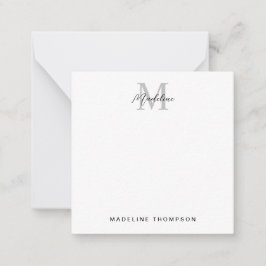 Minimalistische Script-Kalligrafie Schwarz-Grau-Mo Mitteilungskarte