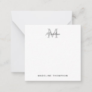 Minimalistische Script-Kalligrafie Schwarz-Grau-Mo Mitteilungskarte