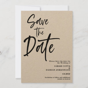 Minimalistische Script Kraft Save the Date Einladung