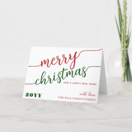 Minimalistische Script Typografie Frohe Weihnachts Feiertagskarte