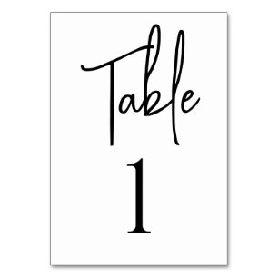 Minimalistische Script Wedding White Tischnummer C