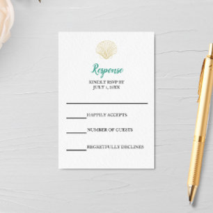 Minimalistische Seashell Wedding RSVP Card