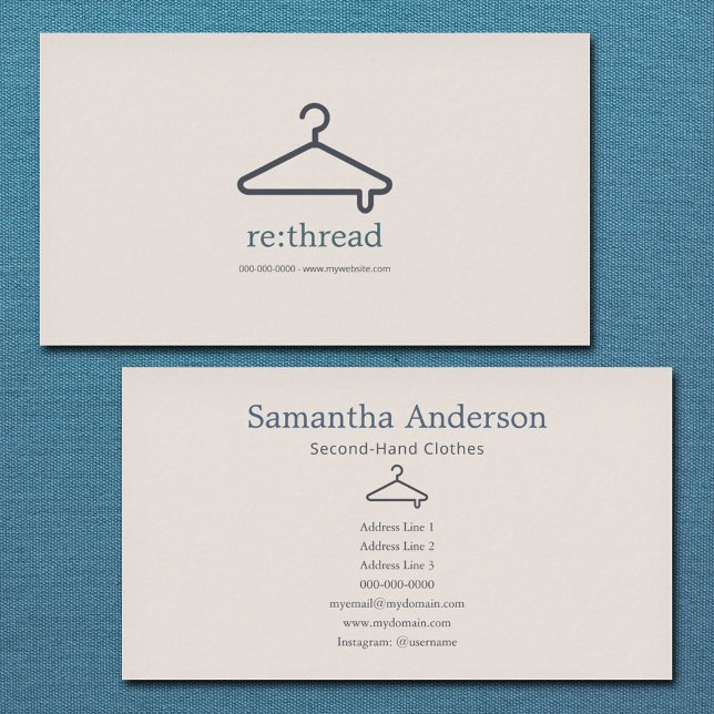 Minimalistische Second-Hand-Kleidung Visitenkarte (Minimalist Second-Hand Clothes Business Card)