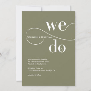 Minimalistische Seite Grün machen wir kalligraphis Einladung