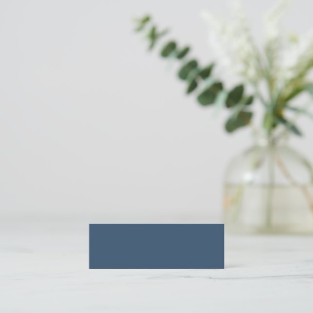 Minimalistische Serious Blue Mini Business Card Mini Visitenkarte (Stehend Vorderseite)