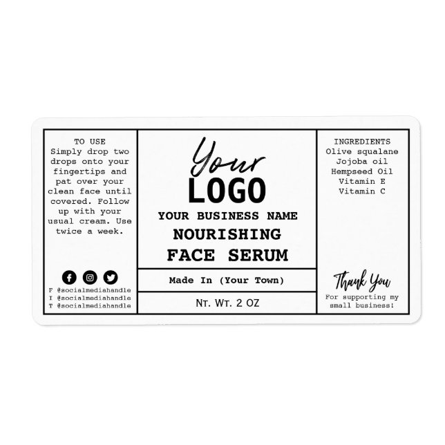 Minimalistische Serumschilder (Vorne)