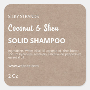 Minimalistische Shampoo-Labels Quadratischer Aufkleber