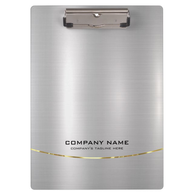 Minimalistische Shiny-Imitate Silver Background Klemmbrett (Vorderseite)