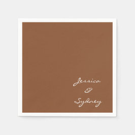 Minimalistische Sienna Brown Script Wedding Custom Serviette