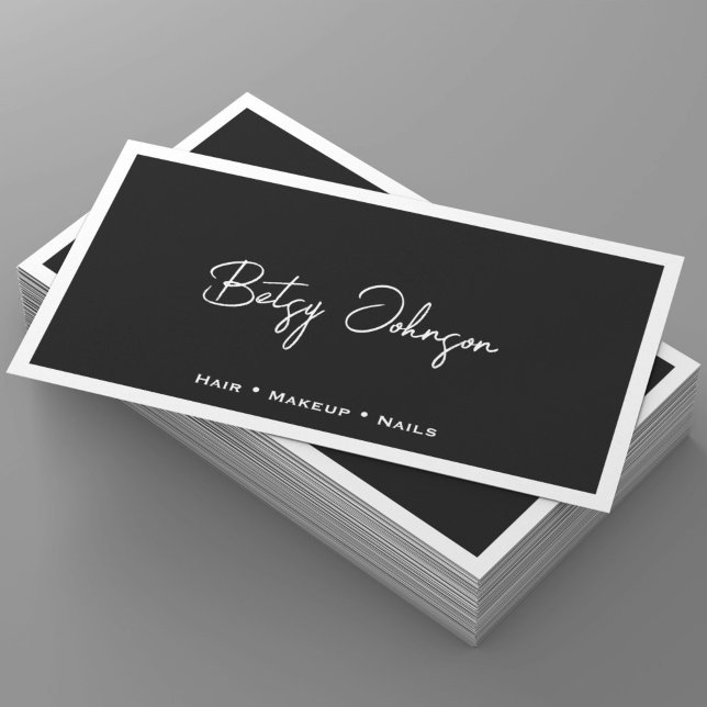 Minimalistische Signatur-Visitenkarte für Schwarz  Visitenkarte (Von Creator hochgeladen)