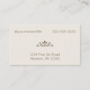 Minimalistische Signature-Eggshell-Visitenkarte Visitenkarte