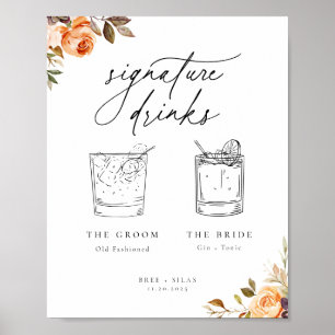 Minimalistische Signaturgetränke aus dem Herbst Poster